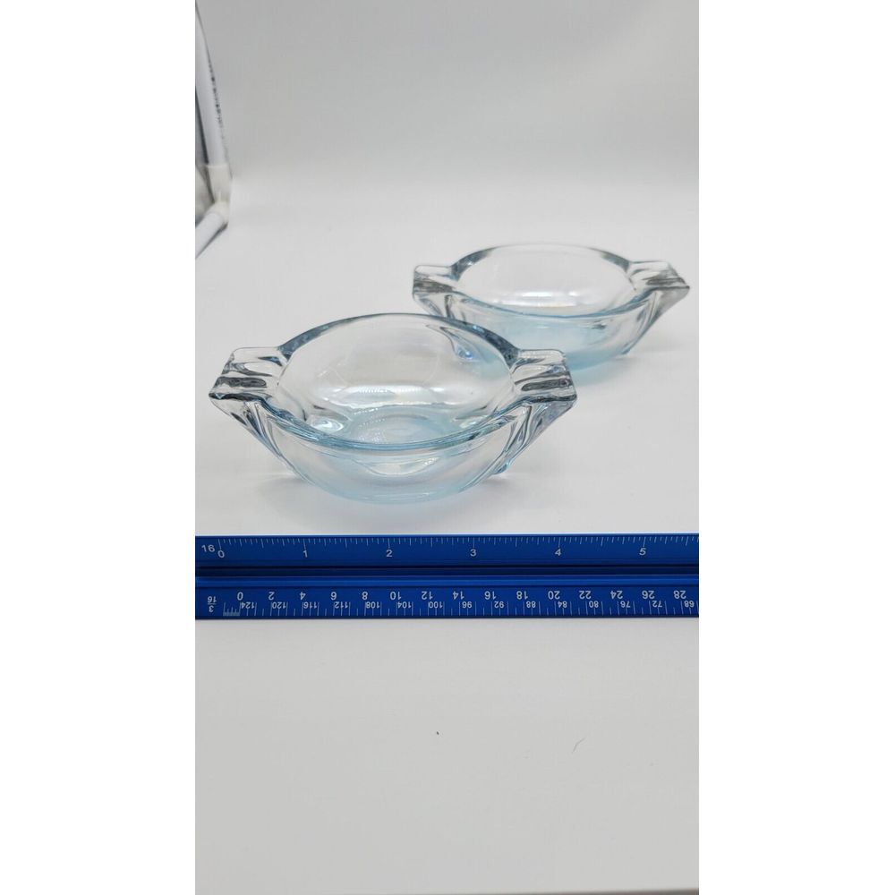 Vintage Pair Federal Glass Sapphire Trinket Dish ashtray